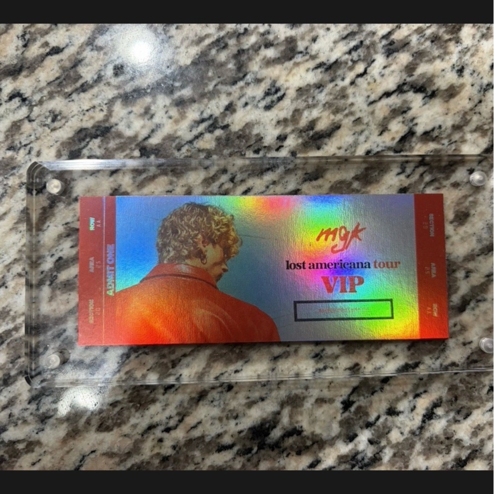 MgK lost Americana VIP Holographic Concert Ticket Card - foil